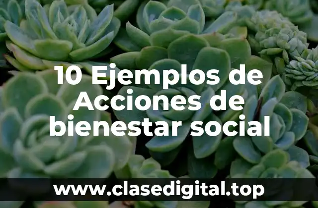 10 Ejemplos de Acciones de bienestar social