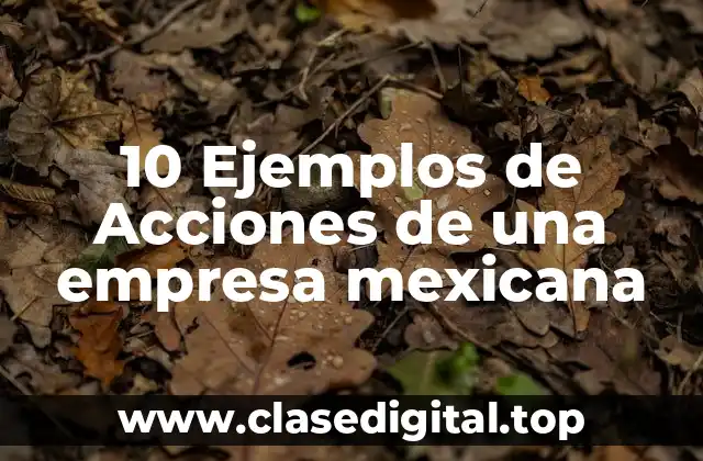 10 Ejemplos de Acciones de una empresa mexicana