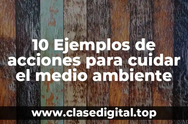 10 Ejemplos de acciones para cuidar el medio ambiente