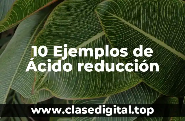 10 Ejemplos de Ácido reducción