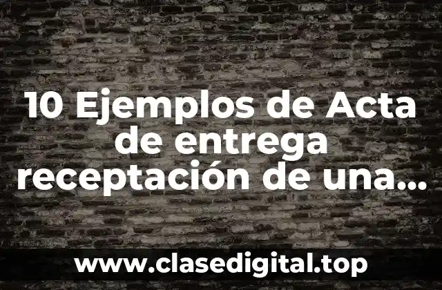 10 Ejemplos de Acta de entrega receptación de una computadora