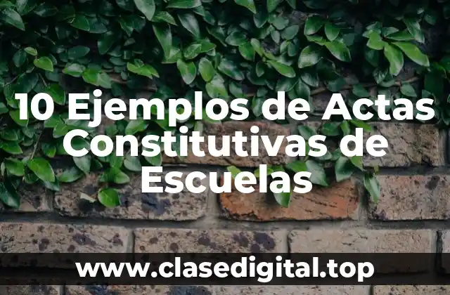 10 Ejemplos de Actas Constitutivas de Escuelas