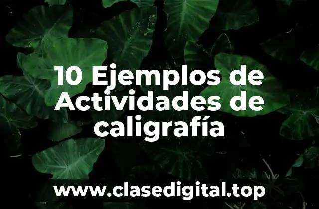 10 Ejemplos de Actividades de caligrafía