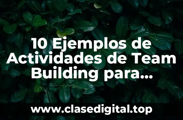 10 Ejemplos de Actividades de Team Building para Empresas