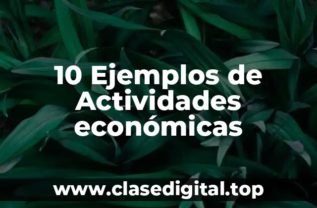 10 Ejemplos de Actividades económicas