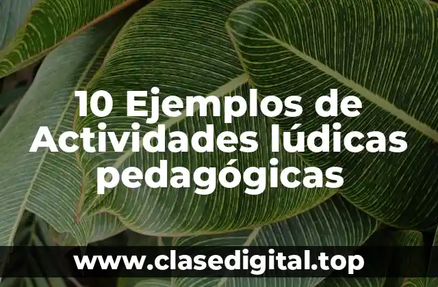 10 Ejemplos de Actividades lúdicas pedagógicas