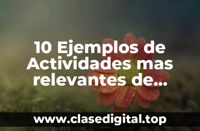 10 Ejemplos de Actividades mas relevantes de vacaciones