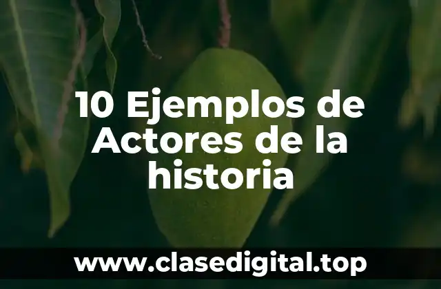 Ejemplos de actores de la historia