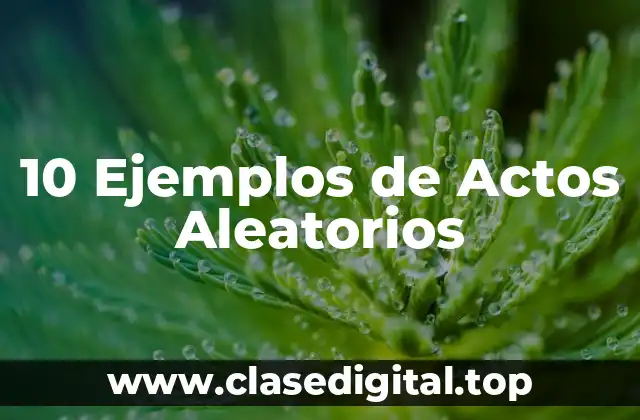 10 Ejemplos de Actos Aleatorios