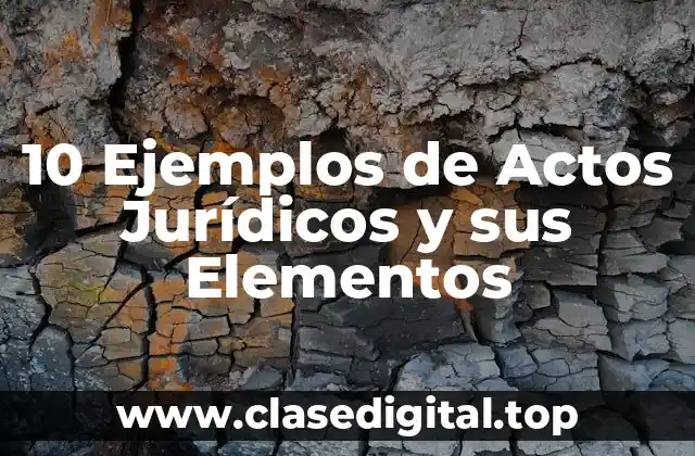 10 Ejemplos de Actos Jurídicos y sus Elementos