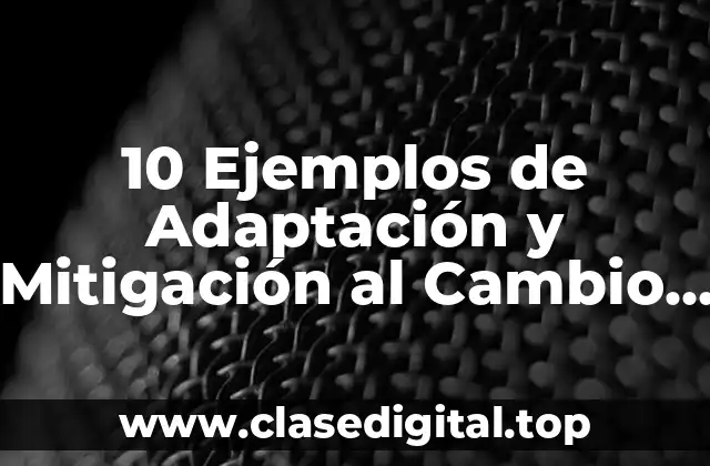Ejemplos de Adaptación y Mitigación al Cambio Climático