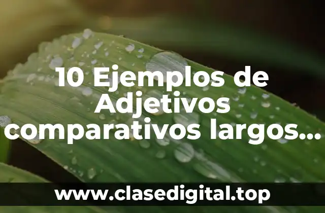 10 Ejemplos de Adjetivos comparativos largos y cortos en inglés