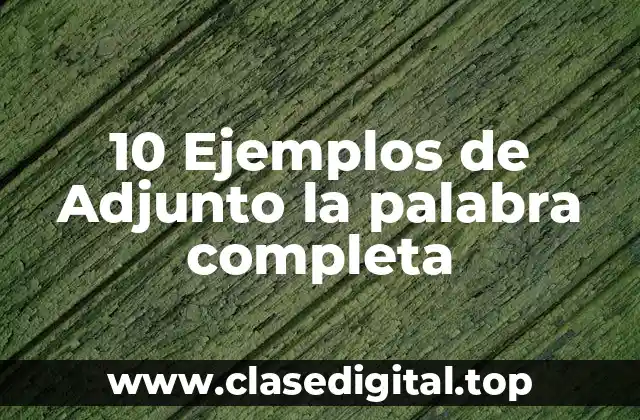 10 Ejemplos de Adjunto la palabra completa