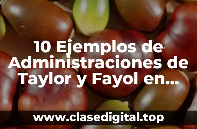 10 Ejemplos de Administraciones de Taylor y Fayol en empresas