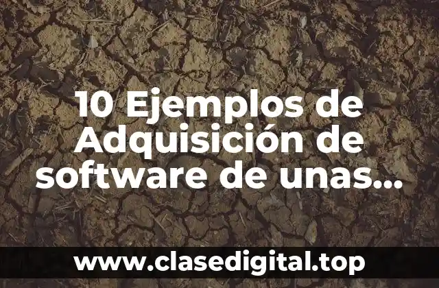 10 Ejemplos de Adquisición de software de unas empresas ejemplos