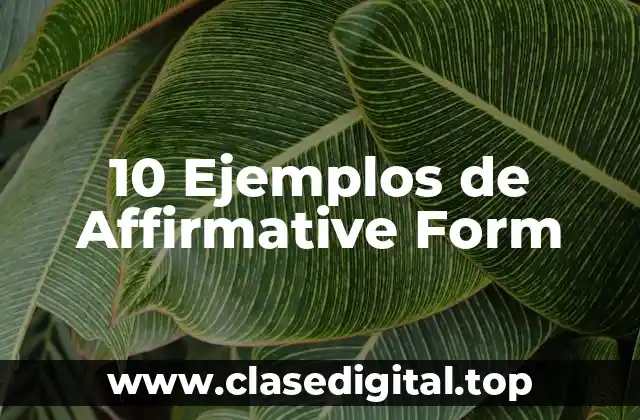 10 Ejemplos de Affirmative Form
