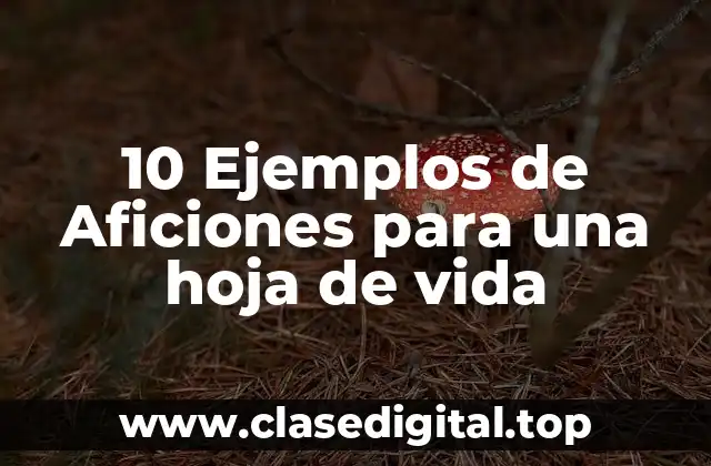 10 Ejemplos de Aficiones para una hoja de vida