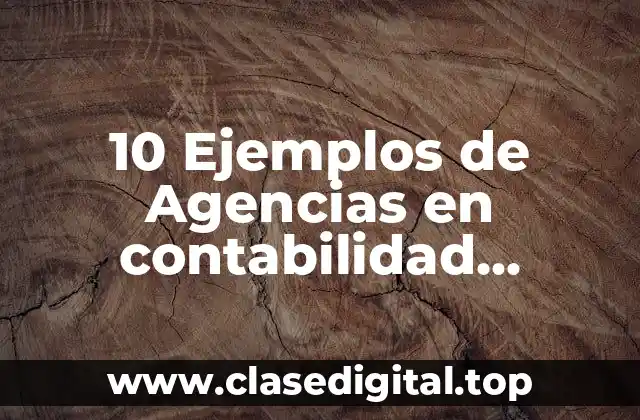 10 Ejemplos de Agencias en contabilidad avanzada