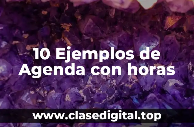 10 Ejemplos de Agenda con horas