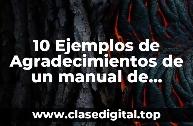10 Ejemplos de Agradecimientos de un manual de organización