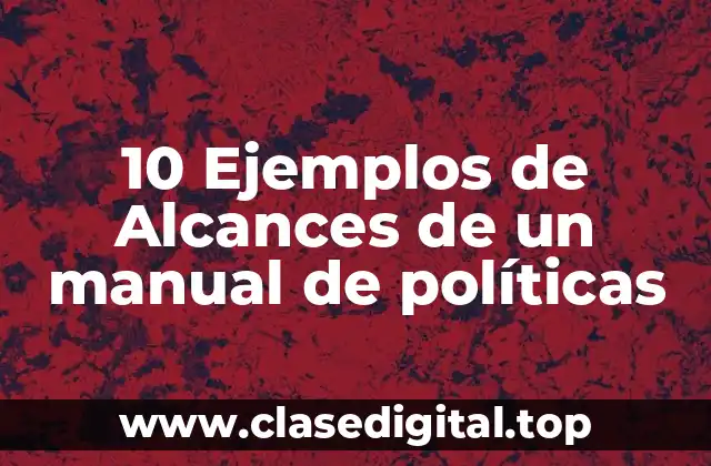 10 Ejemplos de Alcances de un manual de políticas