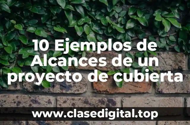 10 Ejemplos de Alcances de un proyecto de cubierta