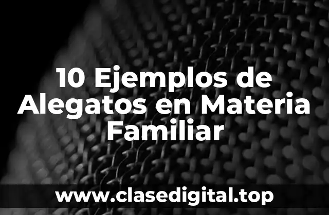 10 Ejemplos de Alegatos en Materia Familiar