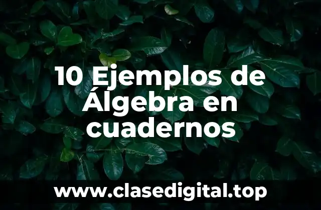 10 Ejemplos de Álgebra en cuadernos