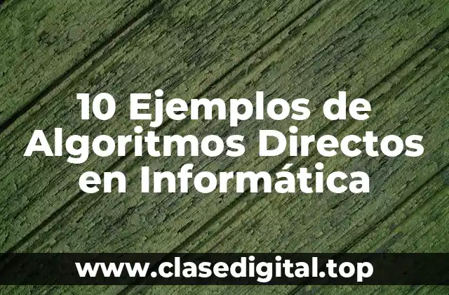 10 Ejemplos de Algoritmos Directos en Informática