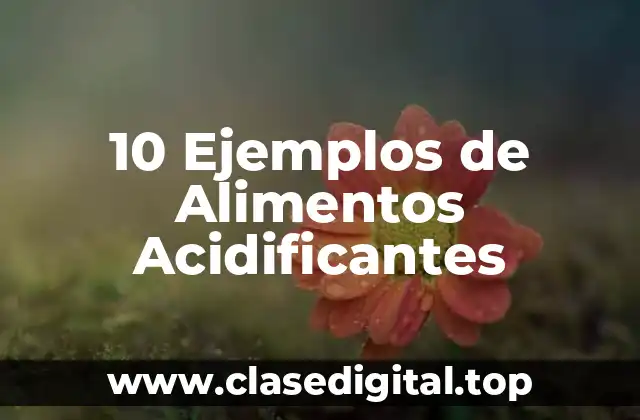 10 Ejemplos de Alimentos Acidificantes