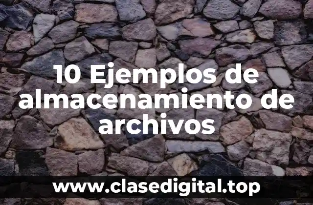 10 Ejemplos de almacenamiento de archivos