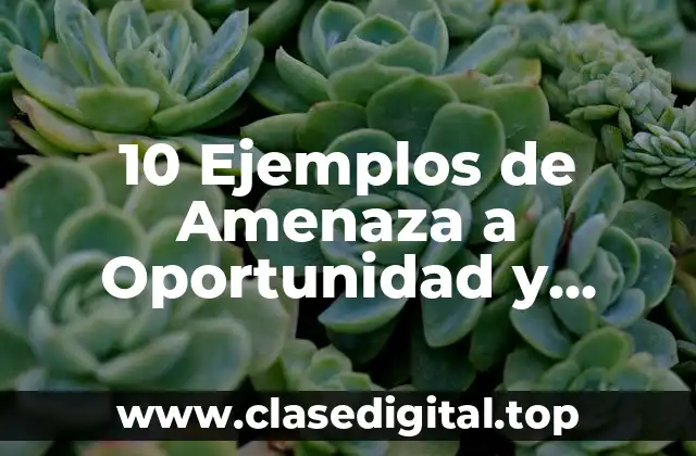 10 Ejemplos de Amenaza a Oportunidad y Debilidad a Fortaleza