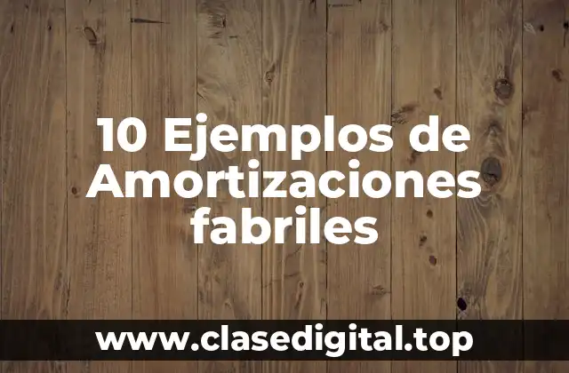 10 Ejemplos de Amortizaciones fabriles