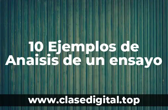 10 Ejemplos de Anaisis de un ensayo