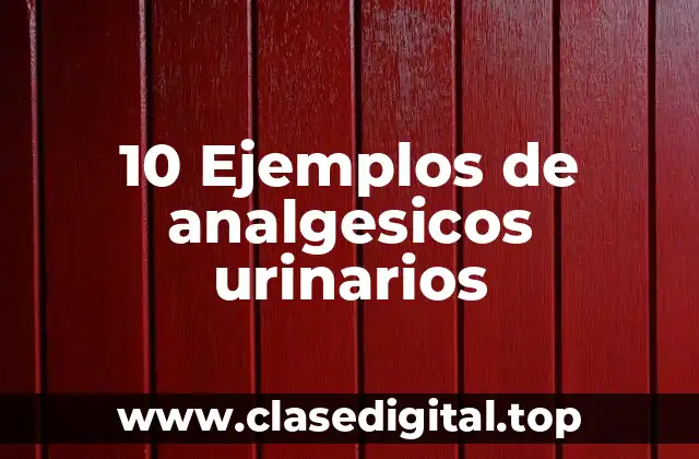 10 Ejemplos de analgesicos urinarios