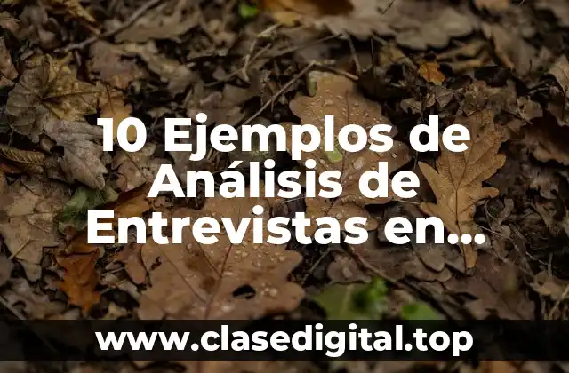 10 Ejemplos de Análisis de Entrevistas en Profundidad