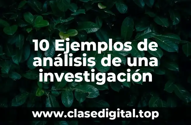 10 Ejemplos de análisis de una investigación