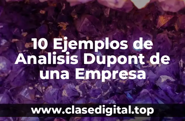 10 Ejemplos de Analisis Dupont de una Empresa