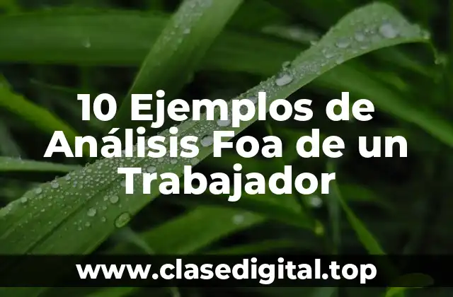 10 Ejemplos de Análisis Foa de un Trabajador