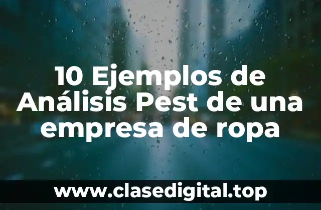 10 Ejemplos de Análisis Pest de una empresa de ropa