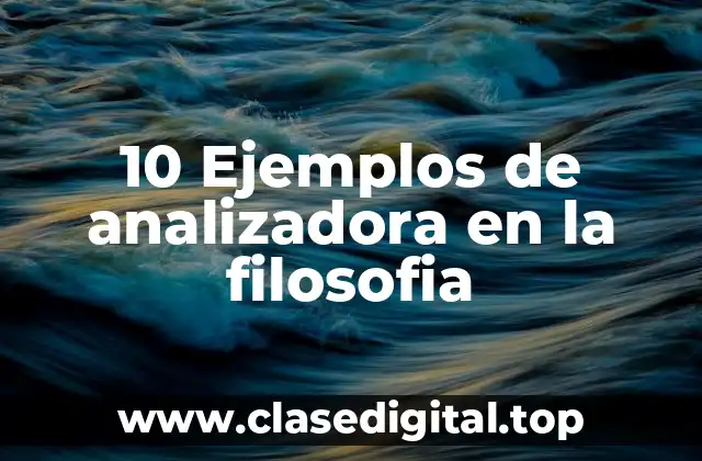 10 Ejemplos de analizadora en la filosofia