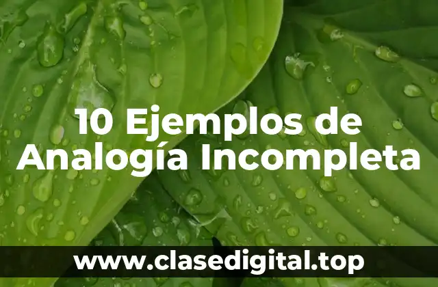 10 Ejemplos de Analogía Incompleta