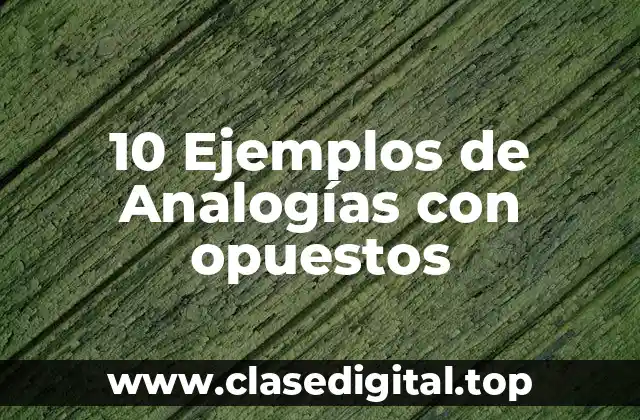 10 Ejemplos de Analogías con opuestos