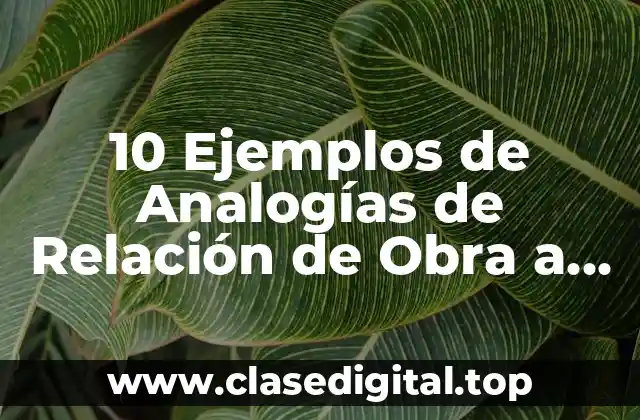 10 Ejemplos de Analogías de Relación de Obra a Autor