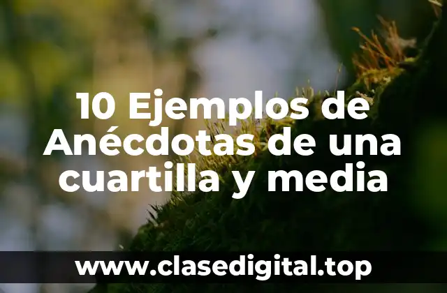 10 Ejemplos de Anécdotas de una cuartilla y media