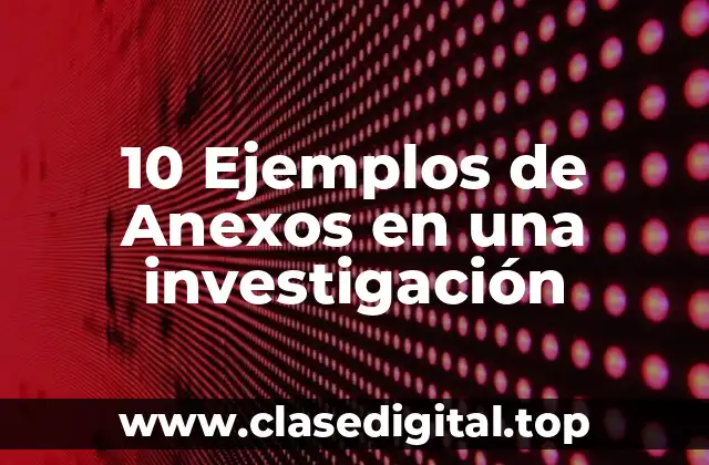 10 Ejemplos de Anexos en una investigación