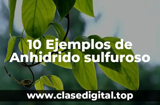 10 Ejemplos de Anhidrido sulfuroso