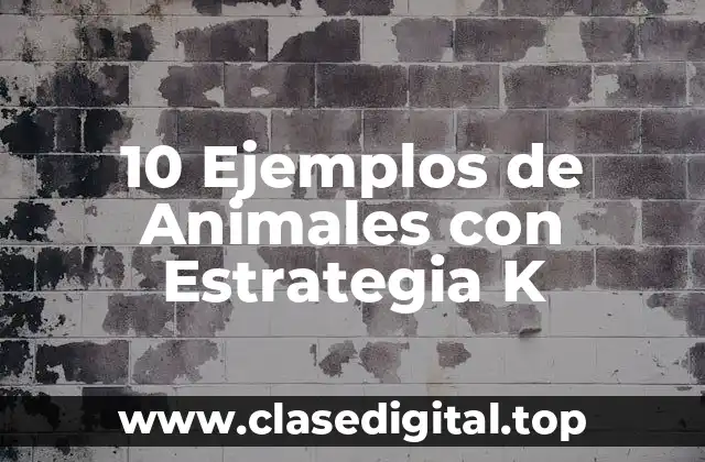 10 Ejemplos de Animales con Estrategia K