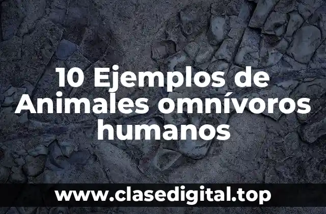 10 Ejemplos de Animales omnívoros humanos