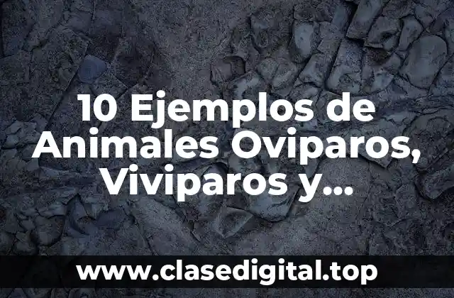 Ejemplos de animales ovíparos, vivíparos y ovozoovivíparos